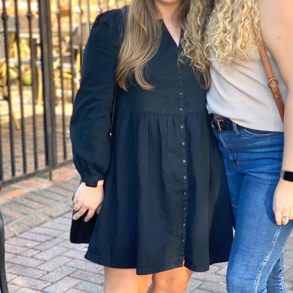 Black Button-Down Dress